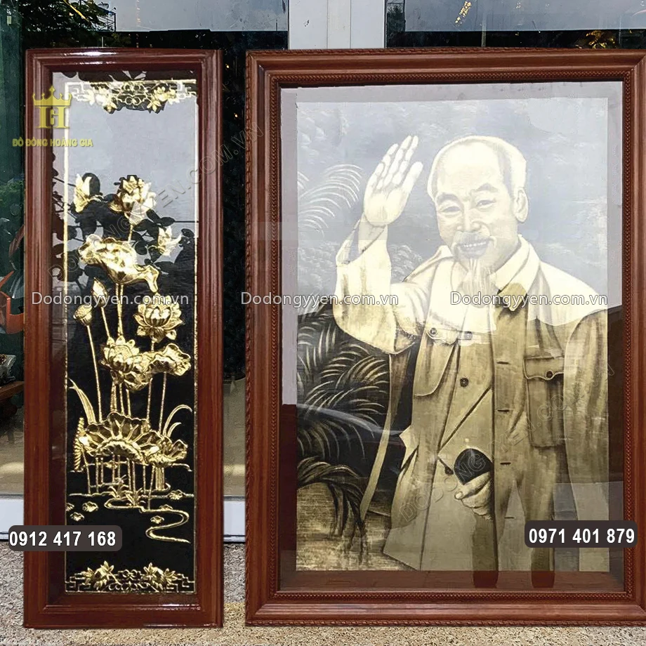 Tranh hoa sen được chạm th&uacute;c nổi sắc n&eacute;t v&agrave; tỉ mỉ